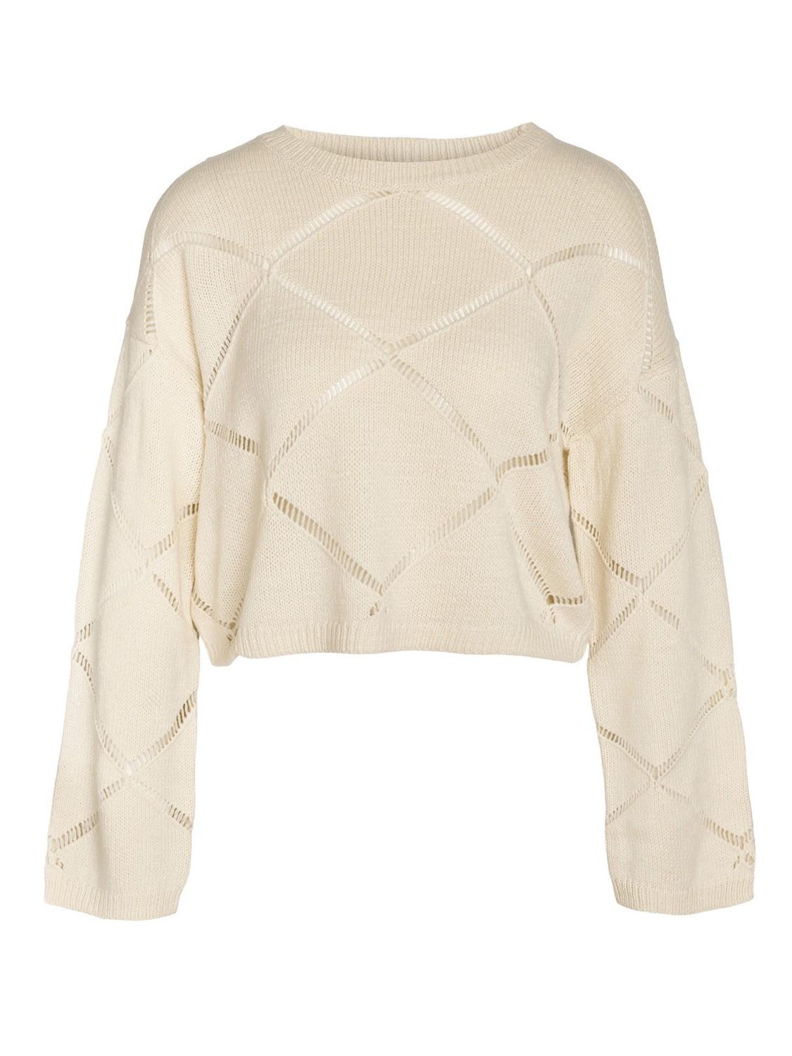 NMJUNE - O-NECK CROP KNIT